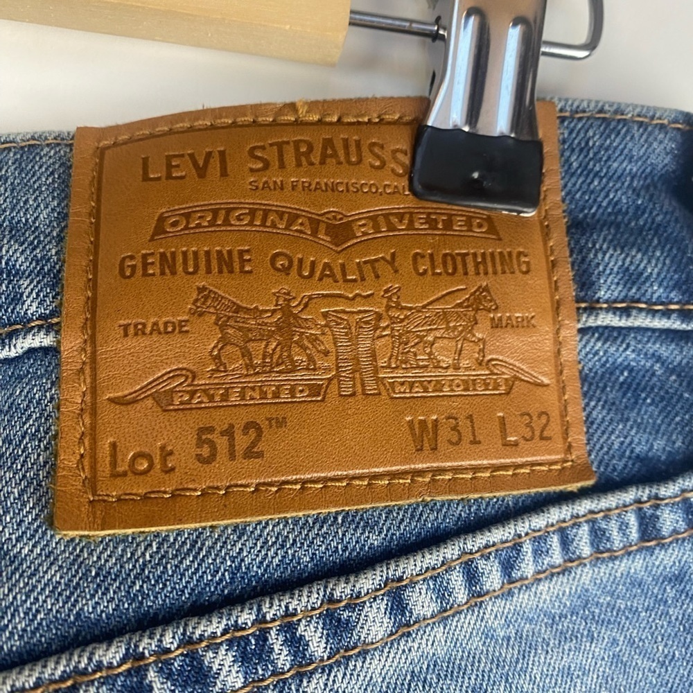 New Levi's 512 reworked patches re/done sewn Size‎ 31 - Picture 11 of 14